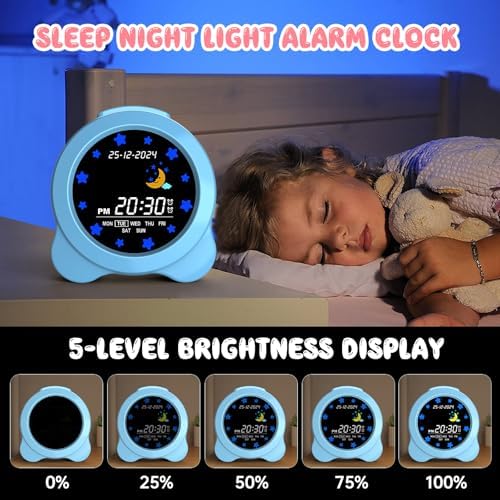 Kids Alarm Clock with Sun Moon LED Display