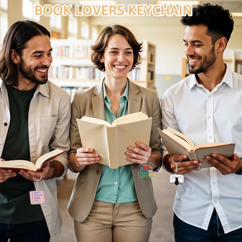 24Pcs Book Themed Keychain Set for Readers and Book Lovers