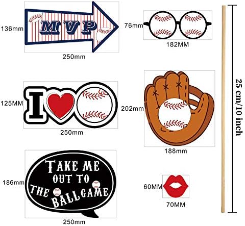 24 Piece Baseball Photo Booth Props Kit for Parties