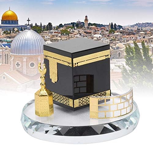 Muslim Crystal Gilded Kaaba Clock Tower Miniature Model