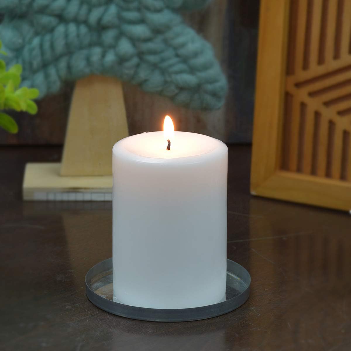 6 Inch White Pillar Candle for Home Decor