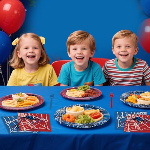 96 Pcs Spider Themed Disposable Tableware Set for 24 Guests