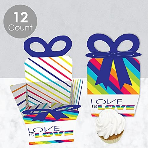 Big Dot of Happiness Love is Love Bow Boxes Set of 12