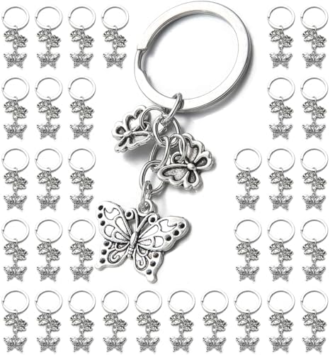 PHAETON 20PCS Butterfly Keychain Charms for Bags and Keychains