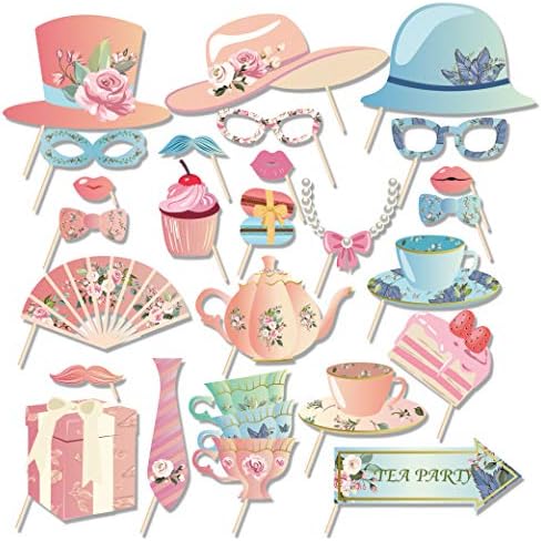 CC HOME 25CT Tea Party Photo Booth Props