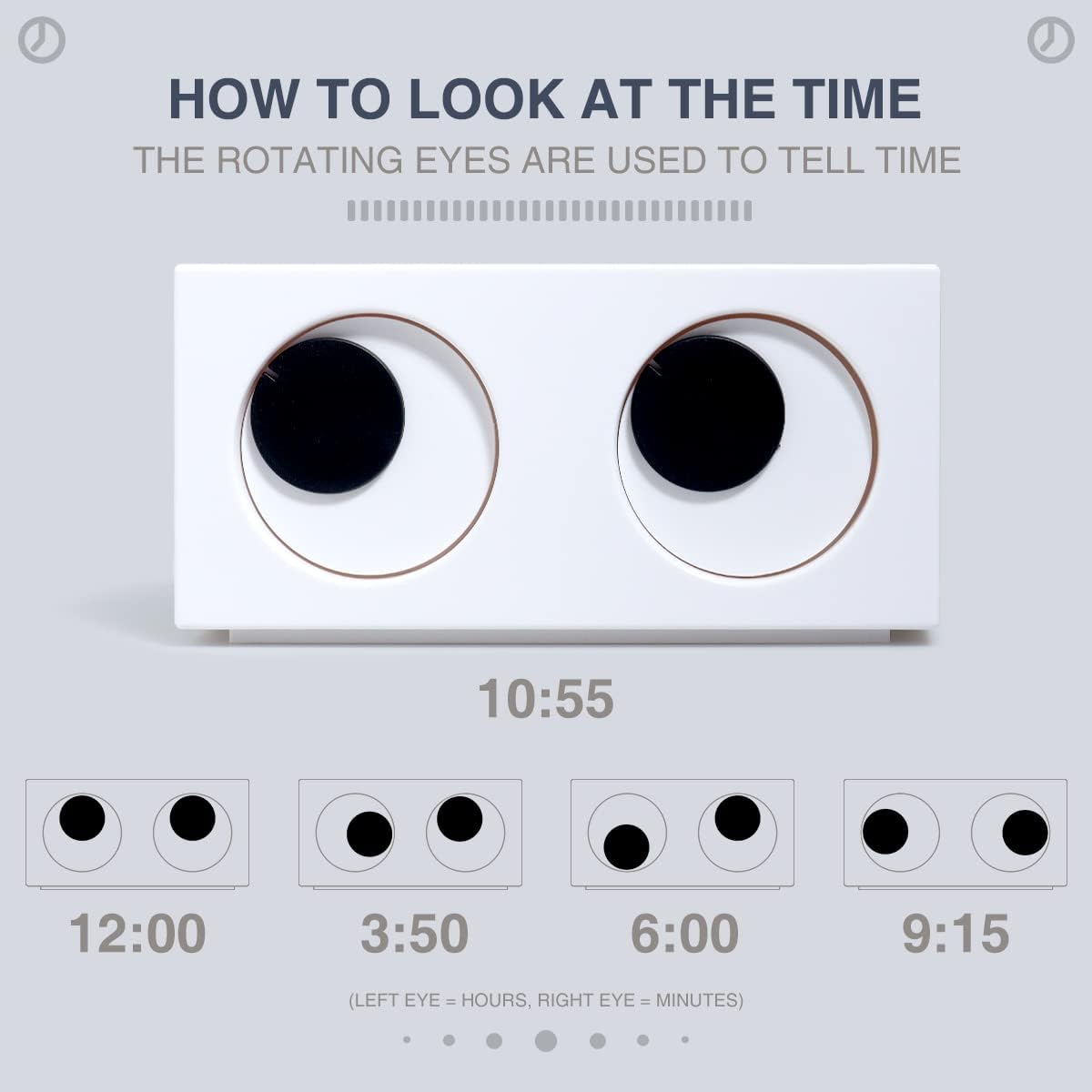 Rotating Eyes Clock for Kids and Home Dcor