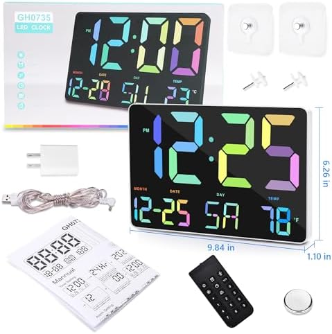 Amgico RGB Digital Alarm Clock with Snooze and Temperature Display