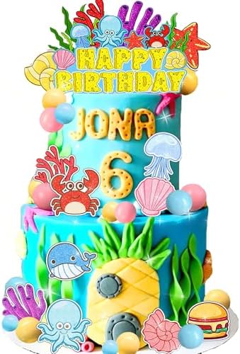 Under The Sea Birthday Cake Decorations Set