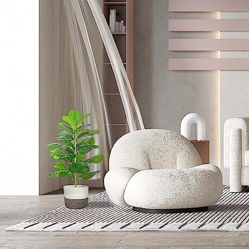 BESAMENATURE Artificial Fiddle Leaf Fig Tree 305 Inch with Cotton Rope Basket