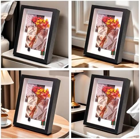 DIY Shadow Box Frame Set with Dried Flowers and Decor