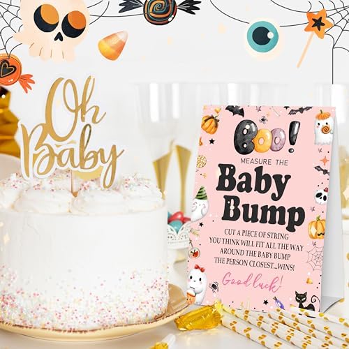 Halloween Baby Shower Games with Bump Sign and Guessing Cards