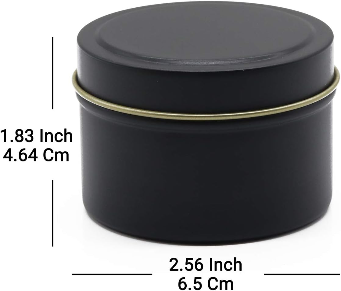 Aroparc Black Tins 4oz 24 Pack Candle Containers