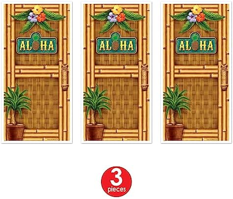 Beistle 3 Piece Plastic Aloha Door Covers for Luau