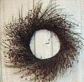 CWI Gifts Pip Twig Wreath Rings 22 inch Burgundy