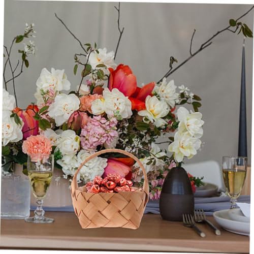 Handheld Wedding Bouquet Basket Set 4pcs Mini Wicker Rattan Baskets