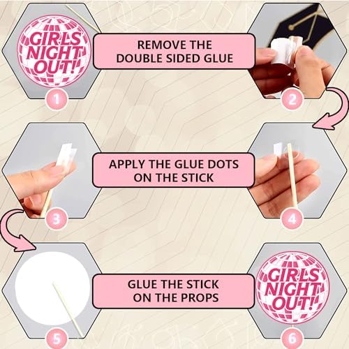 36Pcs Hot Pink Photo Booth Props for Girls Parties