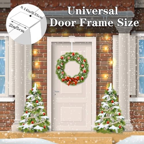 Osgow 15 Inch Wreath Hanger Steel Door Hook White