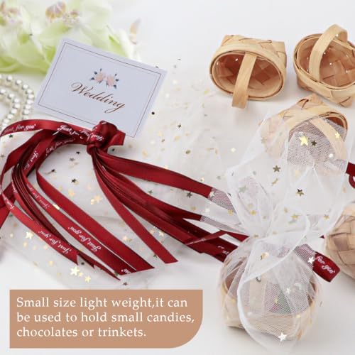 15Pcs Mini Woven Baskets with Handles for Wedding and Crafts