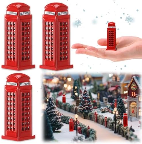 3 Pcs Christmas Mini Village Accessories Retro Decor