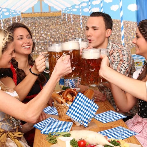 Aodaer 48 Piece Oktoberfest Napkin Set 13x13 Inches