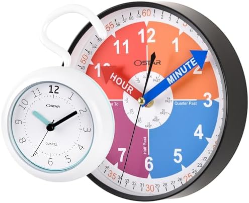 OSTAR Telling Time Teaching Wall Clock Waterproof Bathroom Shower Clock 1