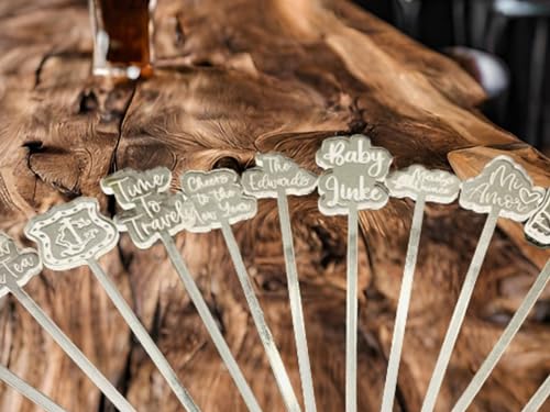 25pc Personalized Drink Stirrers Custom Name Stir Sticks