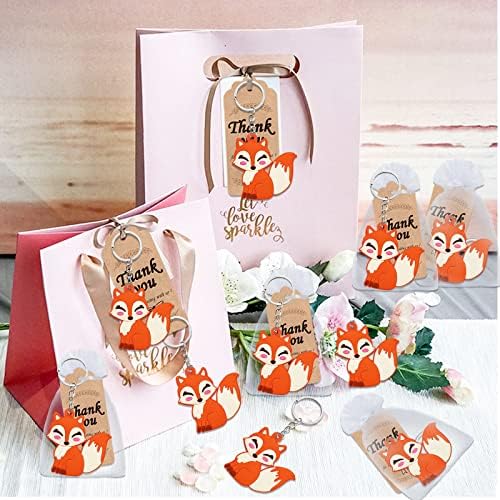 40 Pack Fox Keyring Party Favor for Wild Themed Events