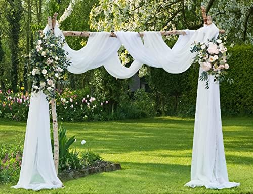 Warm Home Designs 24 Feet Beige Sheer Window Scarf