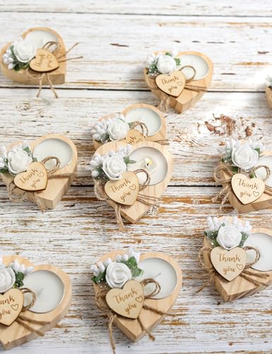 Wooden Tea Light Candle Holders for Wedding Favors 50 Pieces