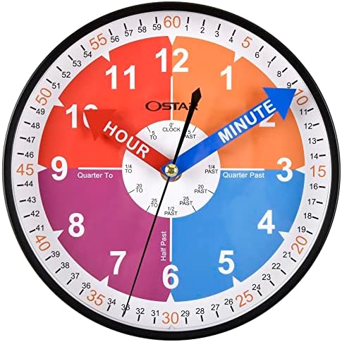 OSTAR Telling Time Teaching Wall Clock Waterproof Bathroom Shower Clock 1