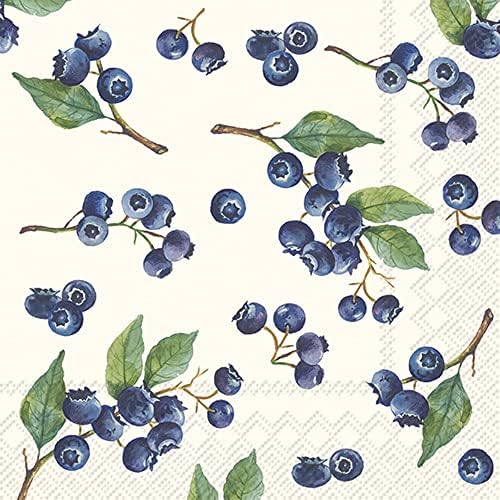 IHR Ideal Home Cocktail Napkins 5x5 Blueberries 20 Count