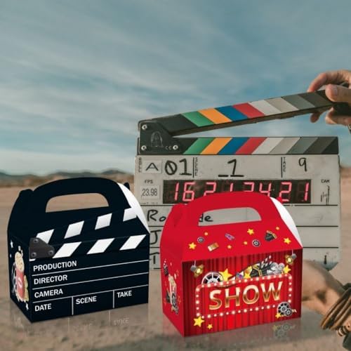 12Pcs Movie Theme Party Decor Boxes with Glitter