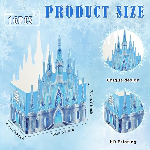 16Pcs Snowflake Favor Boxes for Winter Party Supplies