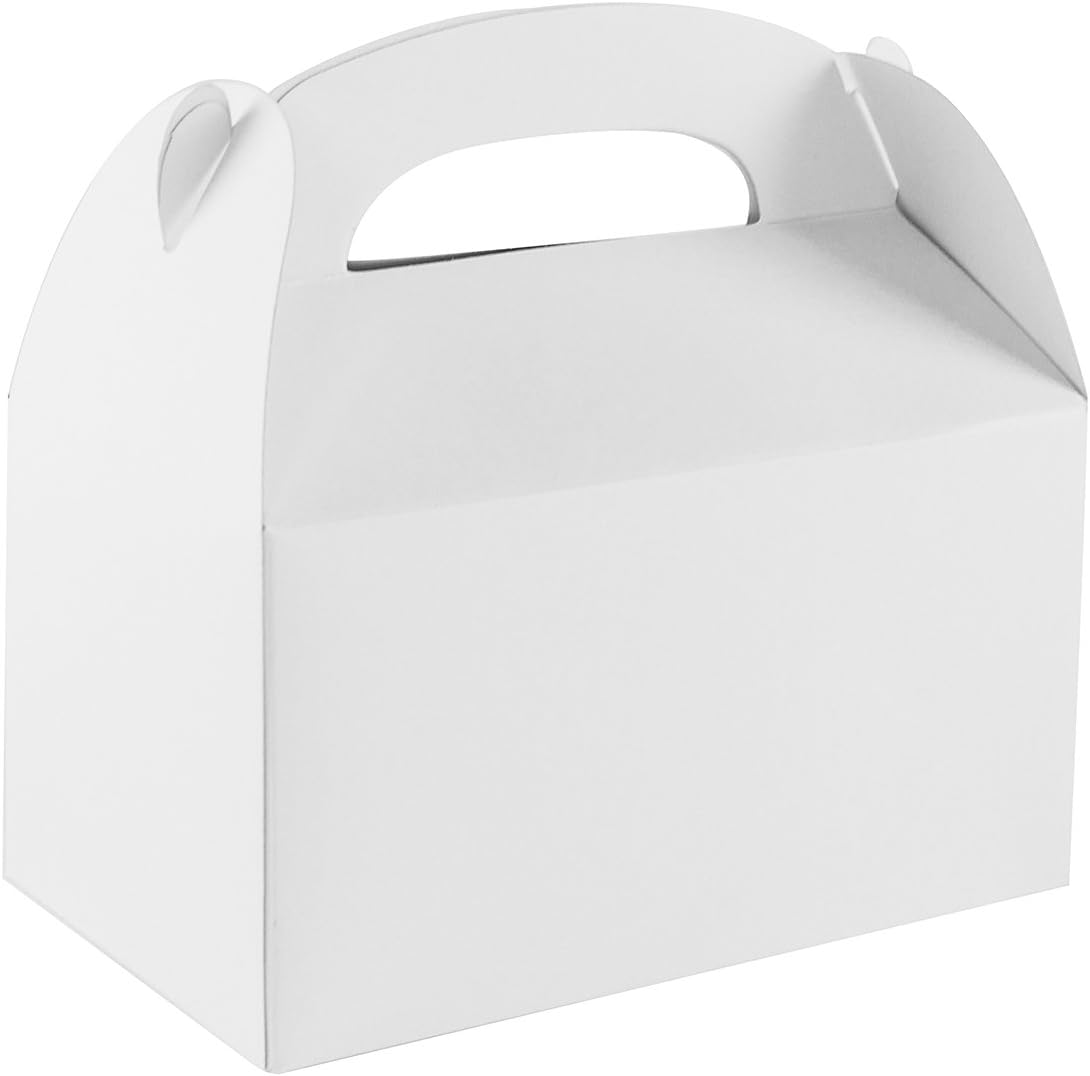 Super Z Outlet White Treat Boxes with Handles 12 Pack
