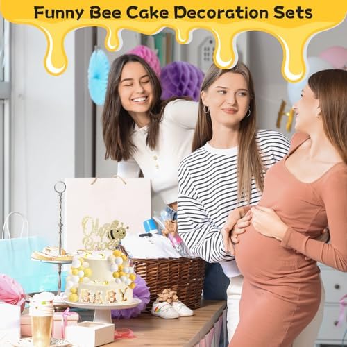 36 Pcs Bee Baby Shower Cake Toppers with Balloons