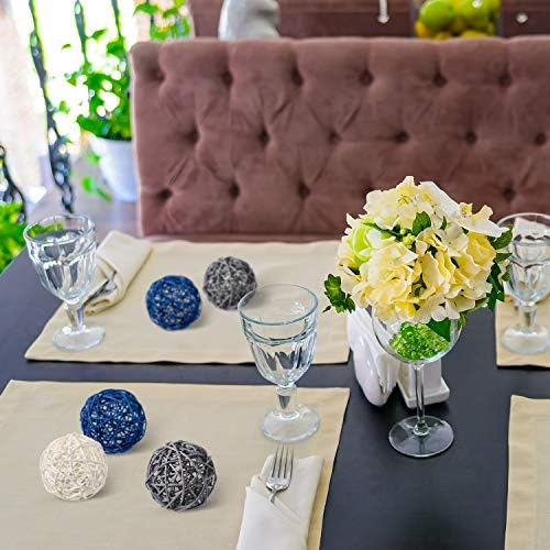 Yaomiao 6 Piece Wicker Rattan Orbs Decorative Vase Fillers Set