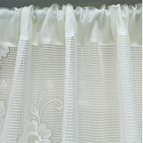 Beige Flower Lace Valance Curtain for Living Room and Kitchen