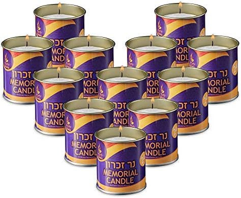 Tribello 1 Day Yahrzeit Memorial Candles 12 Pack