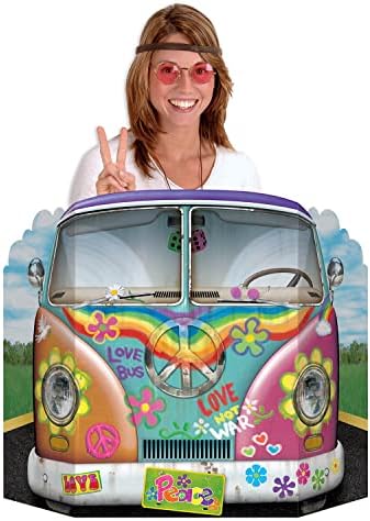 Beistle 2 Piece 60s Theme Hippie Bus Photo Booth Props