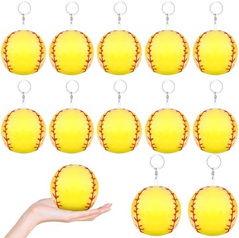 12 Pcs Plush Softball Keychains 43 Inch Team Spirit Keyrings