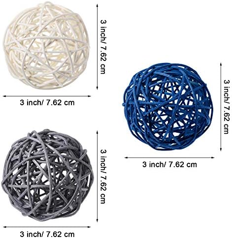 Yaomiao 6 Piece Wicker Rattan Orbs Decorative Vase Fillers Set