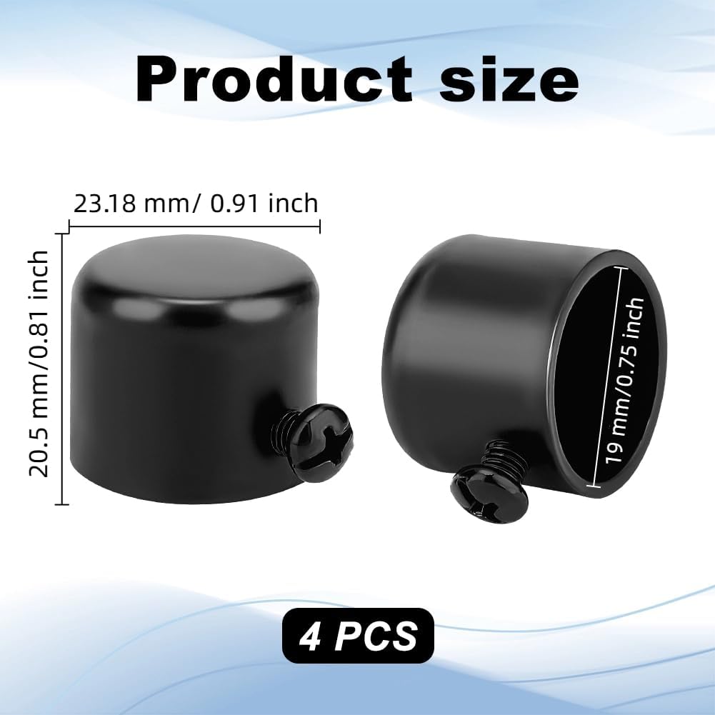 AHANDMAKER 4 Piece Curtain Rod End Caps Black