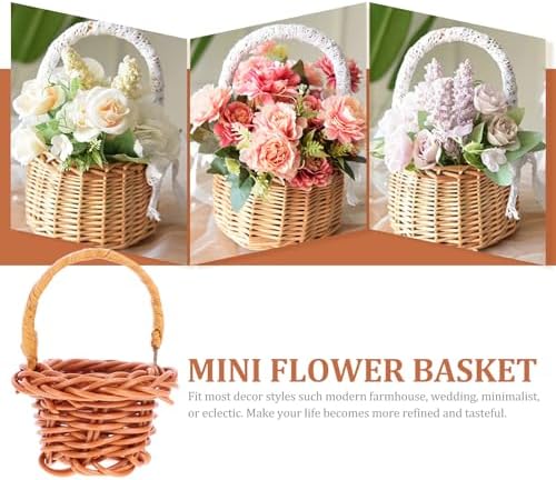 10Pcs Mini Woven Baskets with Handles for Party Favors
