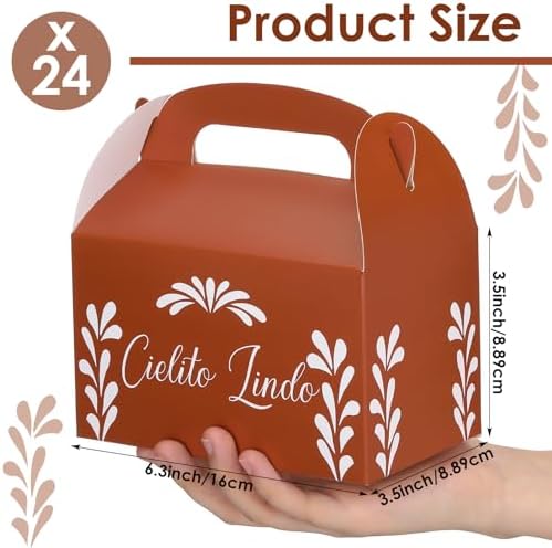 Honoson 24 Pcs Mexican Party Favor Boxes with Traditional Designs