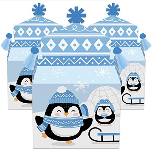 Big Dot of Happiness Winter Penguins Treat Box Set of 12