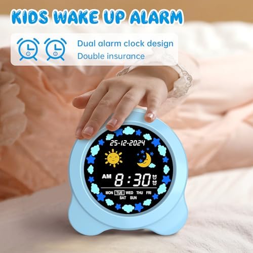 Kids Alarm Clock with Sun Moon LED Display