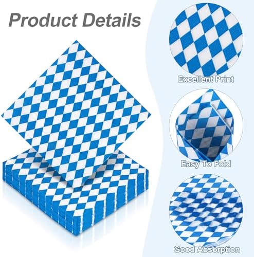 Aodaer 48 Piece Oktoberfest Napkin Set 13x13 Inches