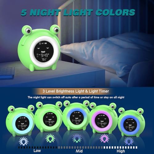 Kids Alarm Clock with Night Light and Sleep Sounds