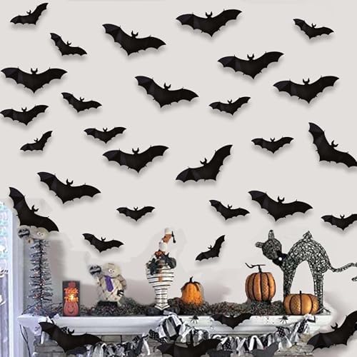 Halloween Decor Set with Skeleton Spider Web and Bats Theme