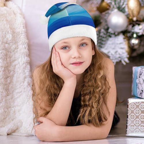Santa Hat Abstract Blue Christmas Party Headwear